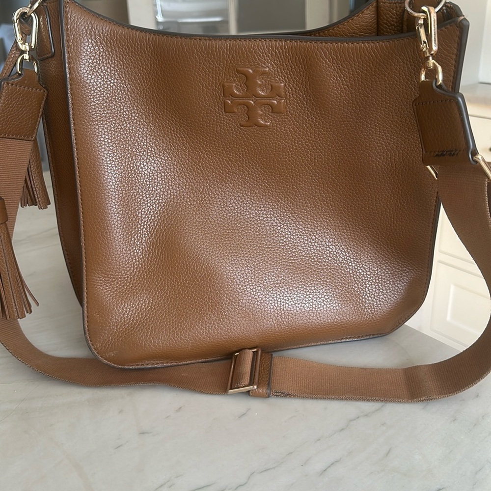 Tory Burch cross body bag chestnut tan